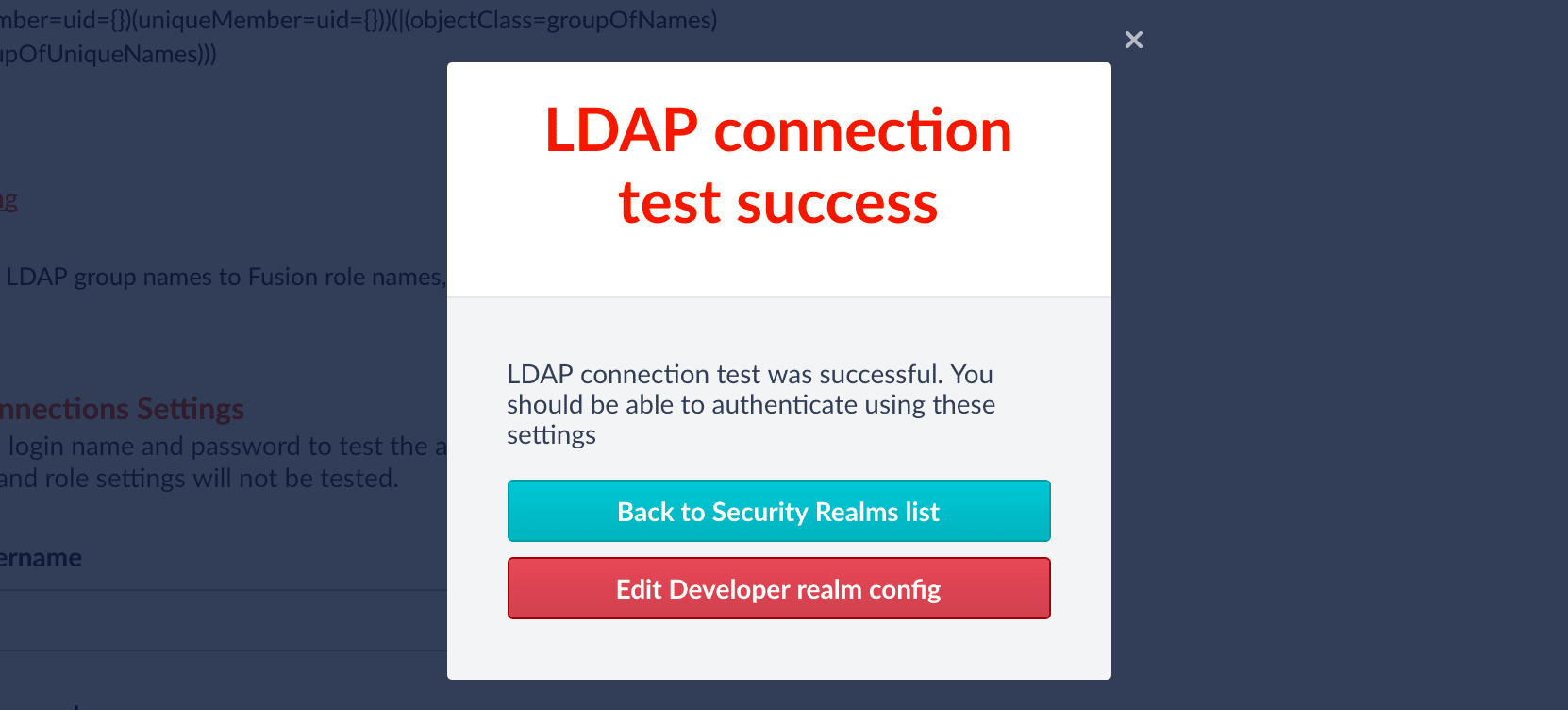LDAP connection success
