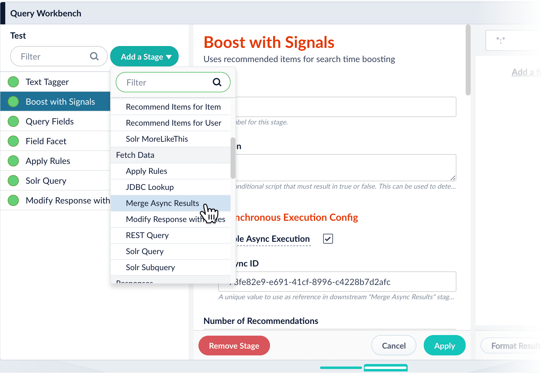 Add the Merge Async Results stage