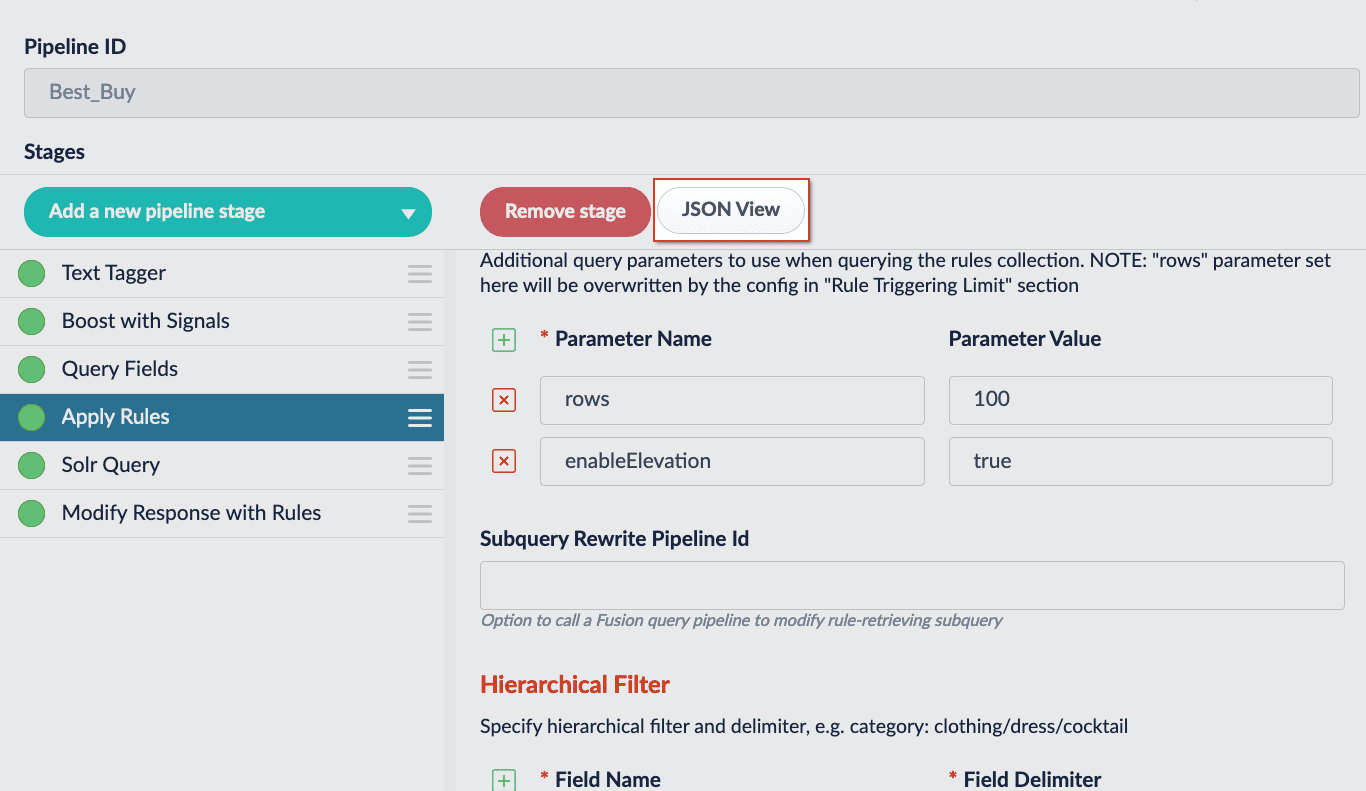 JSON View button