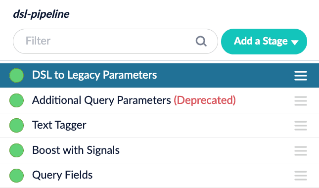 DSL to Legacy Parameters stage