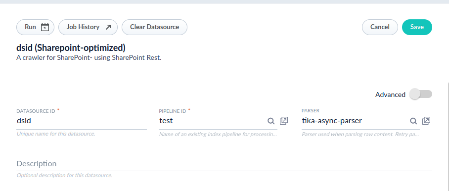 Configure Tika Async datasource