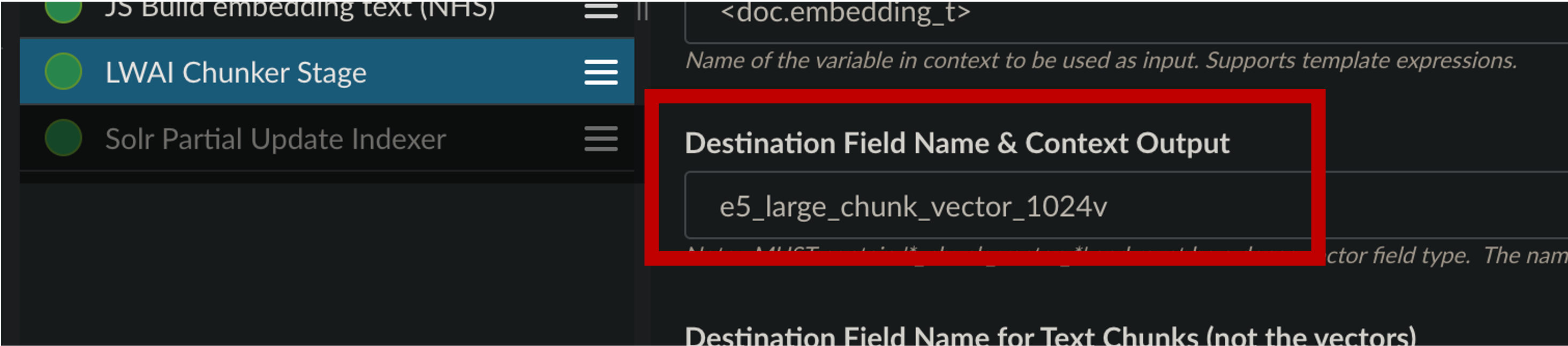 Index field value