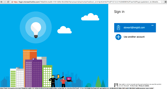 Microsoft Online login screen example