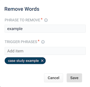 Create remove words query rewrite