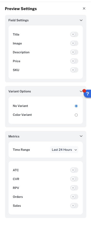 Preview settings