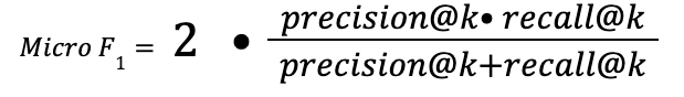 Classification Micro F1 metric formula