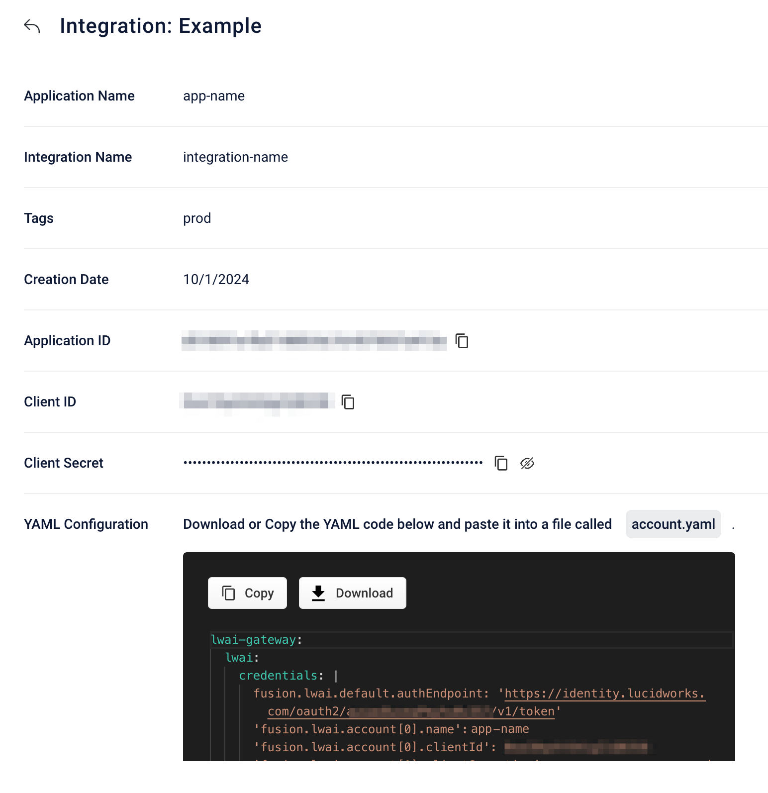 Lucidworks AI integration details screen