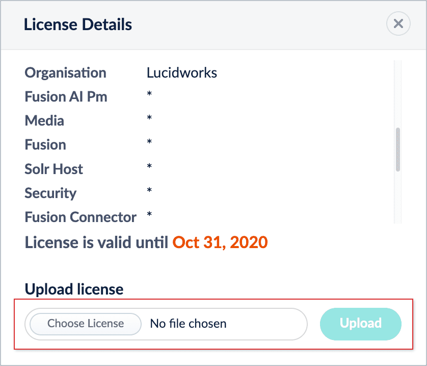 Upload license