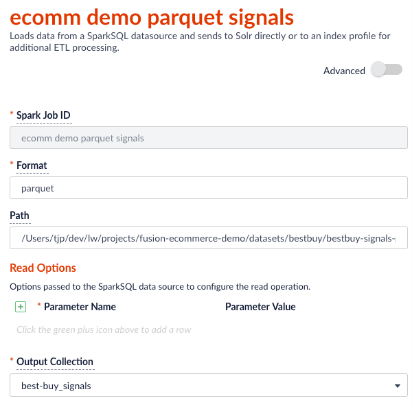 Read signals from parquet file